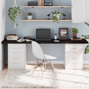 Плот за маса тъмнокафяв 220x40x(2-4) см обработен масивен дъб