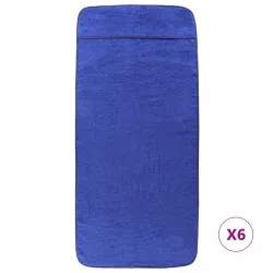 Плажни кърпи 6 бр кралско сини 60x135 см текстил 400 GSM