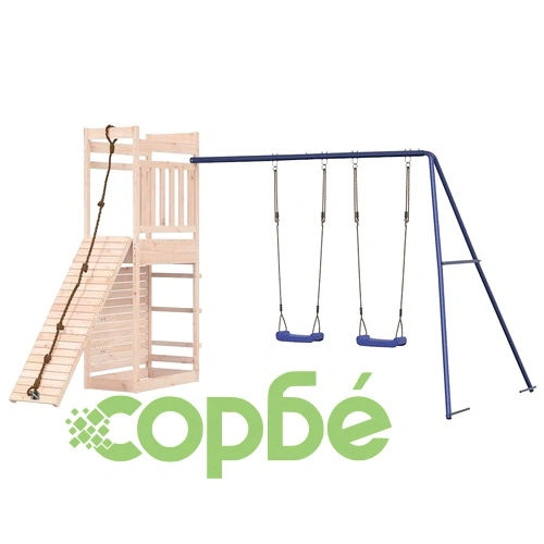 Комбинирано детско съоръжение за игра на открито, бор масив ➤ топ цена ➤ sorbe.bg
