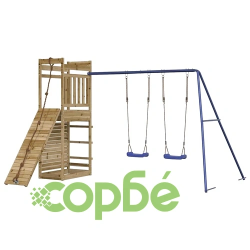 Комбинирано детско съоръжение за игра, импрегниран бор ➤ топ цена ➤ sorbe.bg