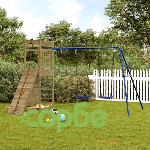 Комбинирано детско съоръжение за игра, импрегниран бор ➤ топ цена ➤ sorbe.bg