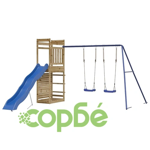 Комбинирано детско съоръжение за игра, импрегниран бор ➤ топ цена ➤ sorbe.bg