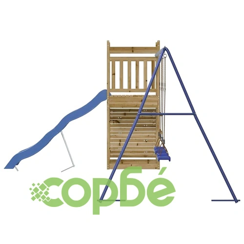Комбинирано детско съоръжение за игра, импрегниран бор ➤ топ цена ➤ sorbe.bg