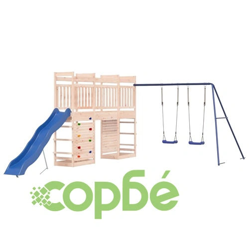 Комбинирано детско съоръжение за игра на открито, бор масив ➤ топ цена ➤ sorbe.bg