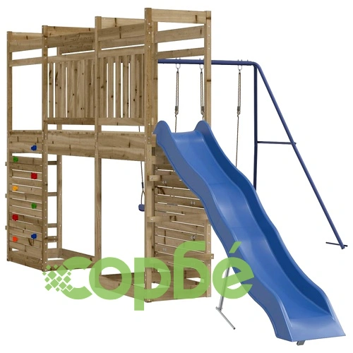 Комбинирано детско съоръжение за игра, импрегниран бор ➤ топ цена ➤ sorbe.bg