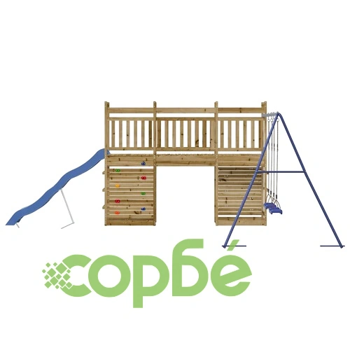 Комбинирано детско съоръжение за игра, импрегниран бор ➤ топ цена ➤ sorbe.bg