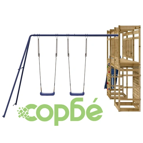 Комбинирано детско съоръжение за игра, импрегниран бор ➤ топ цена ➤ sorbe.bg