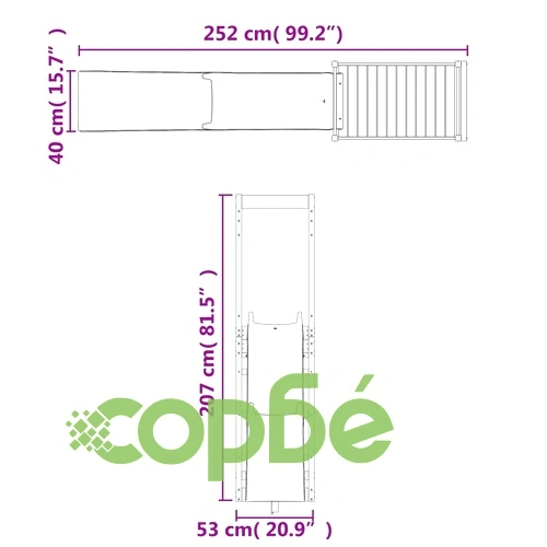 Комбинирано детско съоръжение за игра на открито, бор масив ➤ топ цена ➤ sorbe.bg