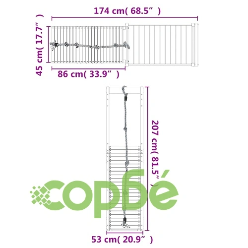 Комбинирано детско съоръжение, масивна дугласка дървесина ➤ топ цена ➤ sorbe.bg