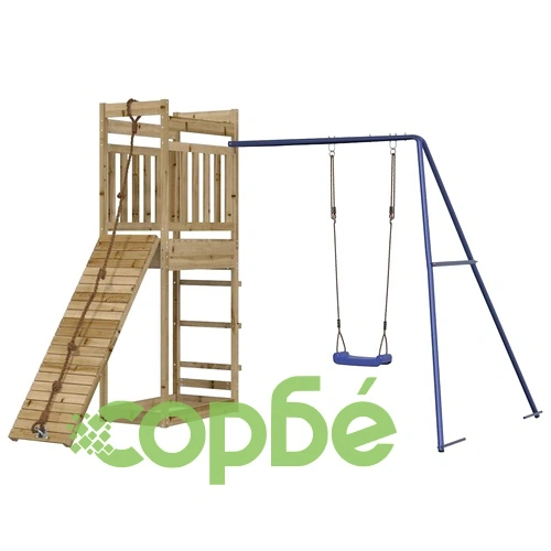 Комбинирано детско съоръжение за игра, импрегниран бор ➤ топ цена ➤ sorbe.bg