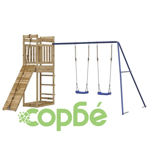 Комбинирано детско съоръжение за игра, импрегниран бор ➤ топ цена ➤ sorbe.bg