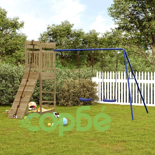 Комбинирано детско съоръжение за игра, импрегниран бор ➤ топ цена ➤ sorbe.bg