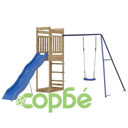 Комбинирано детско съоръжение за игра, импрегниран бор ➤ топ цена ➤ sorbe.bg