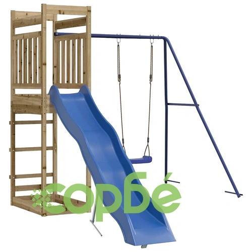Комбинирано детско съоръжение за игра, импрегниран бор ➤ топ цена ➤ sorbe.bg