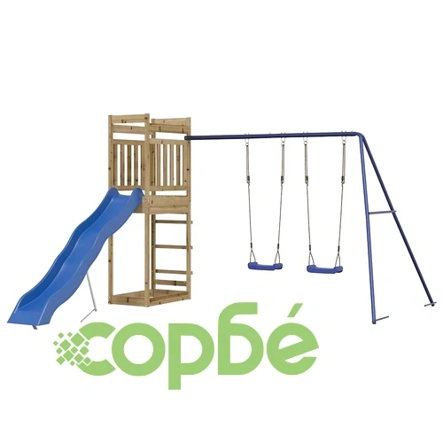 Комбинирано детско съоръжение за игра, импрегниран бор ➤ топ цена ➤ sorbe.bg