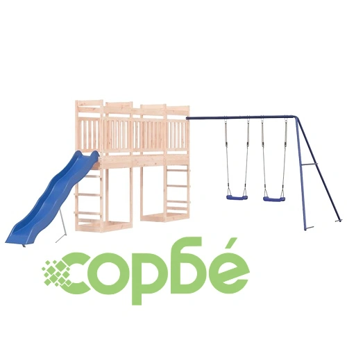 Комбинирано детско съоръжение за игра на открито, бор масив ➤ топ цена ➤ sorbe.bg