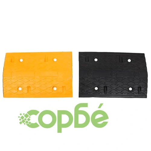 Ограничители на скоростта 4 бр жълто и черно 97x32,5x4 см гума ➤ топ цена ➤ sorbe.bg