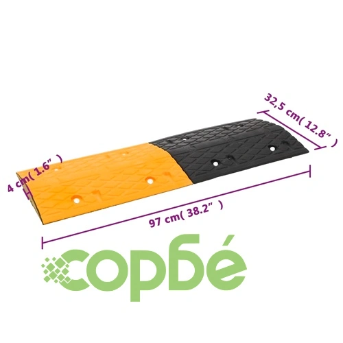 Ограничители на скоростта 5 бр жълто и черно 97x32,5x4 см гума ➤ топ цена ➤ sorbe.bg