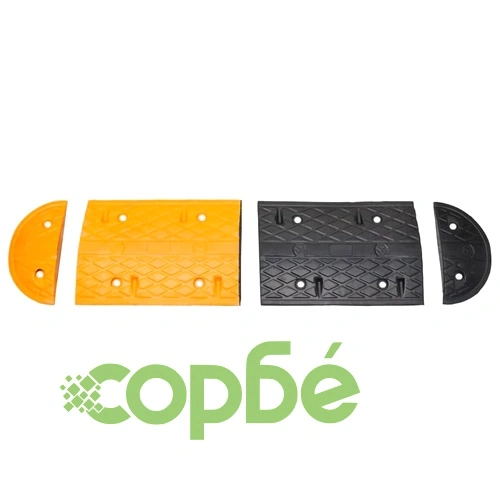 Ограничител на скоростта, жълто и черно, 226x32,5x4 см, каучук ➤ топ цена ➤ sorbe.bg