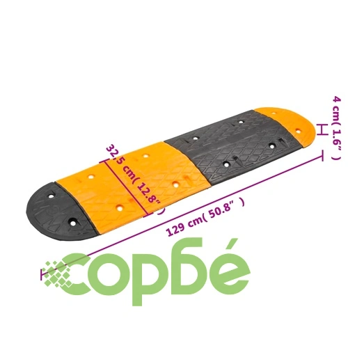 Ограничител на скоростта, жълто и черно, 226x32,5x4 см, каучук ➤ топ цена ➤ sorbe.bg