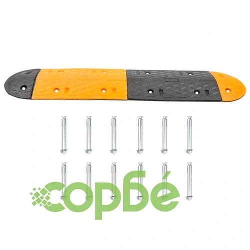 Ограничител на скоростта, жълто и черно, 420x32,5x4 см, каучук ➤ топ цена ➤ sorbe.bg