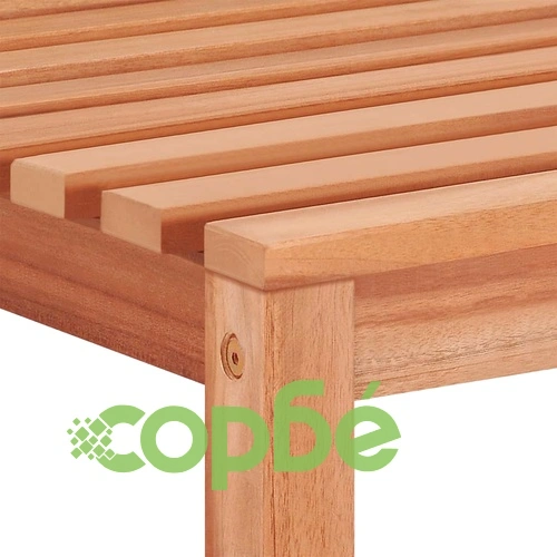 Градински трапезен комплект, 3 части, тиково дърво масив ➤ топ цена ➤ sorbe.bg