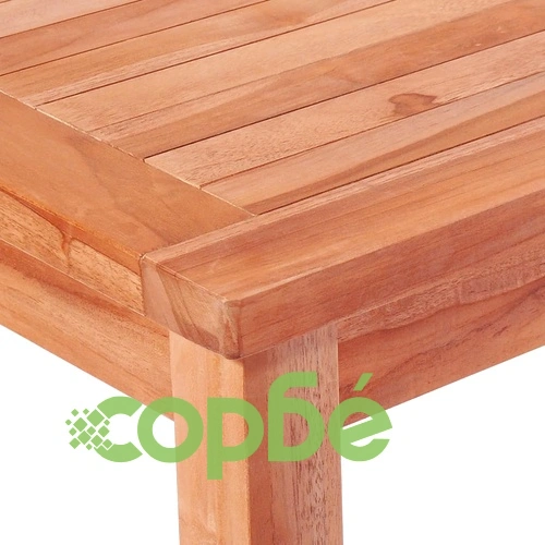 Градински трапезен комплект, 3 части, тиково дърво масив ➤ топ цена ➤ sorbe.bg