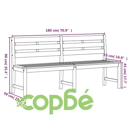 Градински трапезен комплект, 3 части, тиково дърво масив ➤ топ цена ➤ sorbe.bg