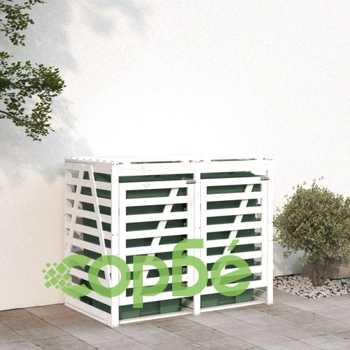 Двоен навес за съхранение на кофи за боклук бор масив ➤ топ цена ➤ sorbe.bg