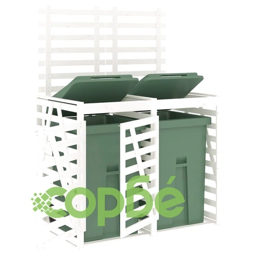 Двоен навес за съхранение на кофи за боклук бор масив ➤ топ цена ➤ sorbe.bg