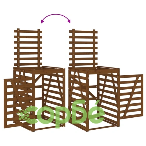 Двоен навес за съхранение на кофи за боклук, кафяв, бор масив ➤ топ цена ➤ sorbe.bg