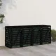 Четворен навес за съхранение на кофи за боклук черен бор масив