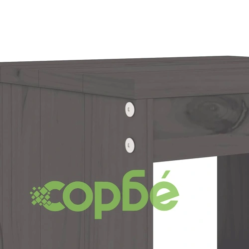 Градински бистро комплект от 3 части, сиво, бор масив ➤ топ цена ➤ sorbe.bg