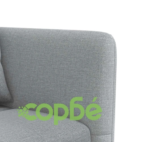 Г-образно разтегателно канапе светлосиво 275x140x70 см плат ➤ топ цена ➤ sorbe.bg