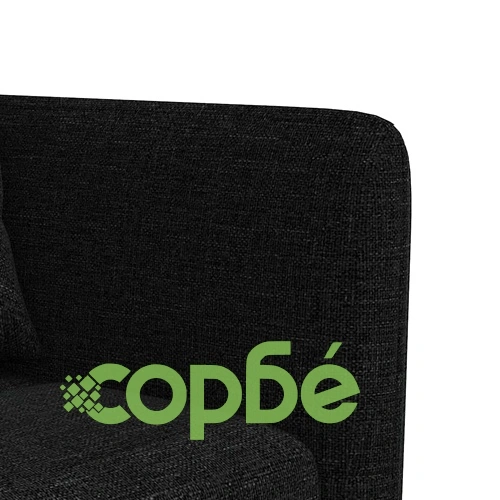 Г-образно разтегателно канапе черно 275x140x70 см плат ➤ топ цена ➤ sorbe.bg