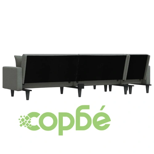 Г-образно разтегателно канапе тъмносиво 275x140x70 см плат ➤ топ цена ➤ sorbe.bg