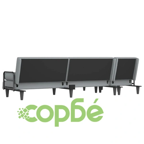 Г-образно разтегателно канапе светлосиво 260x140x70 см плат ➤ топ цена ➤ sorbe.bg