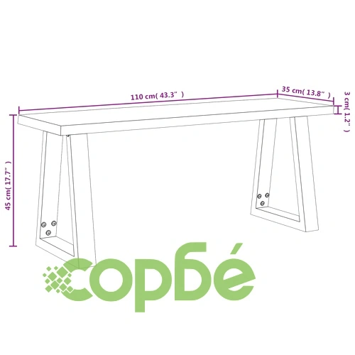 Трапезен комплект от 3 части с жив ръб акациево дърво масив ➤ топ цена ➤ sorbe.bg