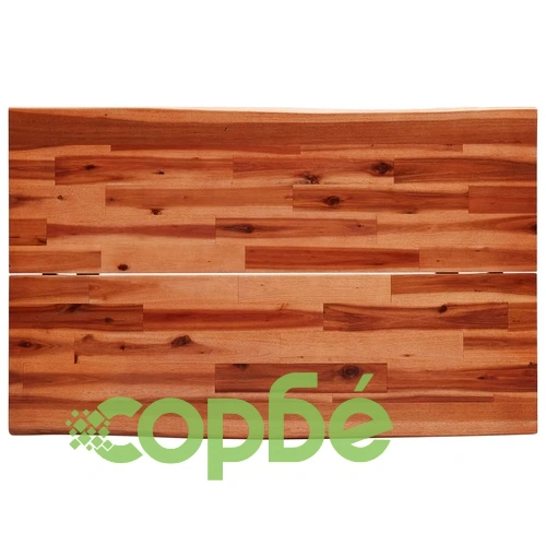 Трапезен комплект от 3 части с жив ръб акациево дърво масив ➤ топ цена ➤ sorbe.bg