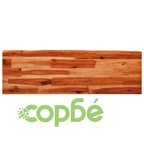 Трапезен комплект от 3 части с жив ръб акациево дърво масив ➤ топ цена ➤ sorbe.bg