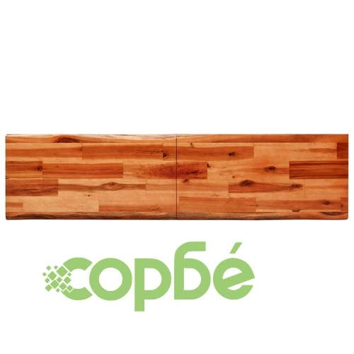 Трапезен комплект от 3 части с жив ръб акациево дърво масив ➤ топ цена ➤ sorbe.bg