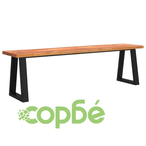 Трапезен комплект от 3 части с жив ръб акациево дърво масив ➤ топ цена ➤ sorbe.bg