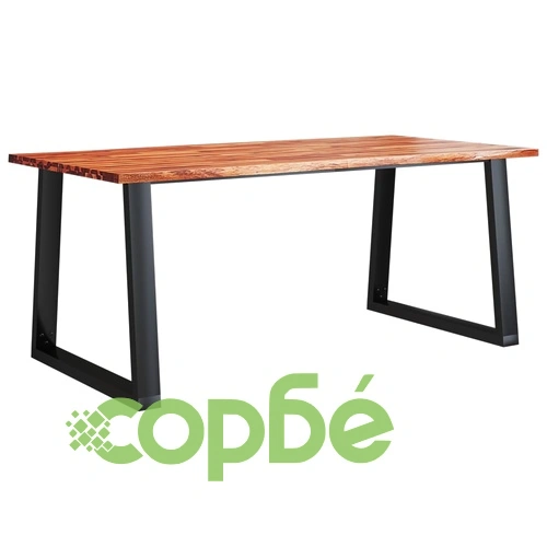 Трапезен комплект от 3 части с жив ръб акациево дърво масив ➤ топ цена ➤ sorbe.bg