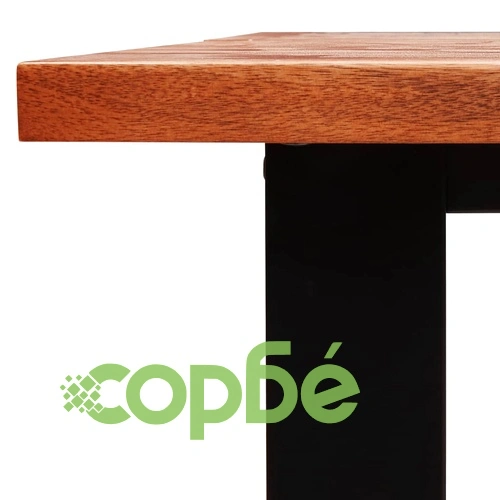 Трапезен комплект от 3 части с жив ръб акациево дърво масив ➤ топ цена ➤ sorbe.bg