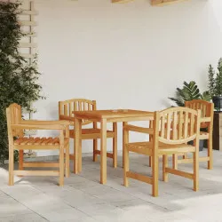 Градински столове, 4 бр, 58x59x88 см, тиково дърво масив