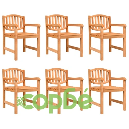 Градински столове, 6 бр, 58x59x88 см, тиково дърво масив ➤ топ цена ➤ sorbe.bg
