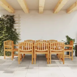 Градински столове, 8 бр, 58x59x88 см, тиково дърво масив