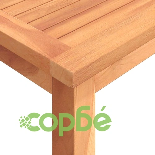 Градински трапезен комплект, 9 части, тиково дърво масив ➤ топ цена ➤ sorbe.bg