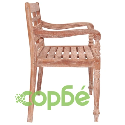 Пейка Батавия, 120 см, промито бяло, тиково дърво масив ➤ топ цена ➤ sorbe.bg