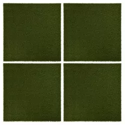 Плочки изкуствена трева, 4 бр, 50x50x2,5 см, гума